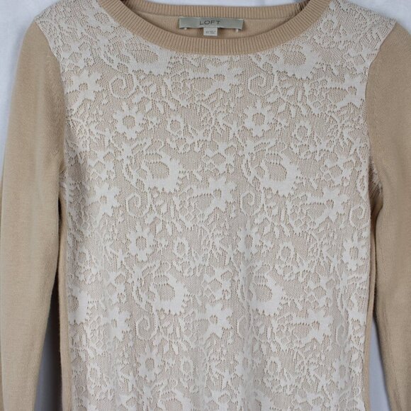 Ann Taylor LOFT | Lace overlay Sweater - Picture 2 of 5